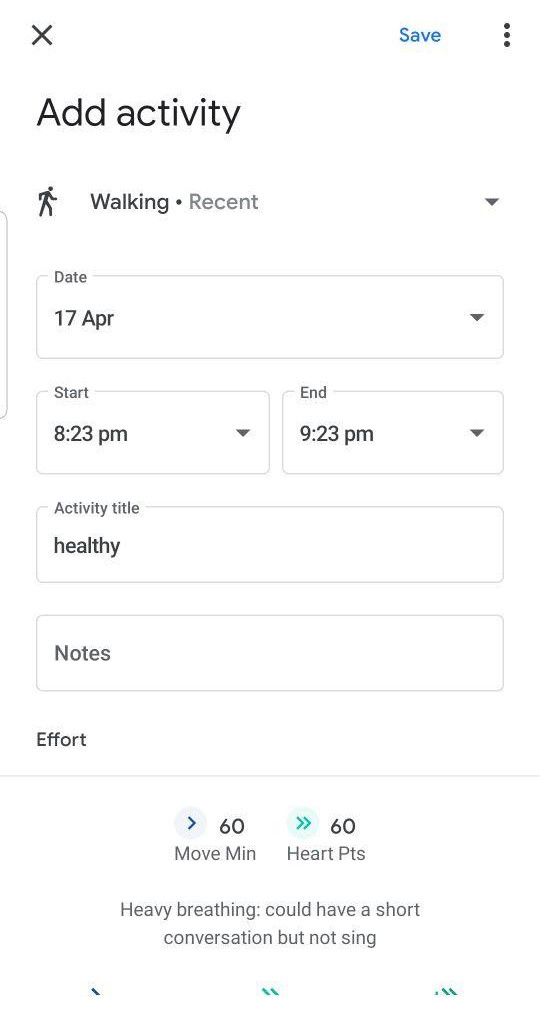 Add Manual Data for Google Fit Device