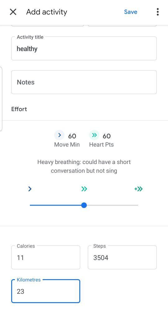 Add Manual Data for Google Fit Device