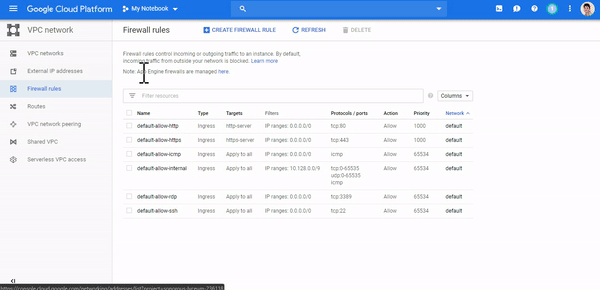 Create Firewall Rules Create Firewall Rules