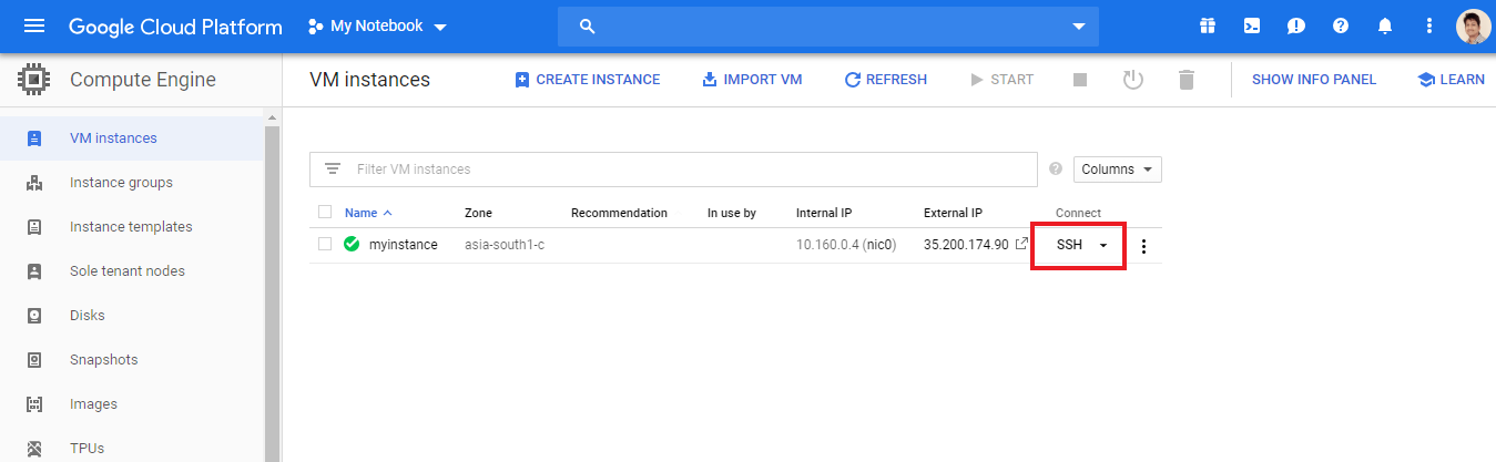 Install Anaconda in your VM instance Install Anaconda in your VM instance