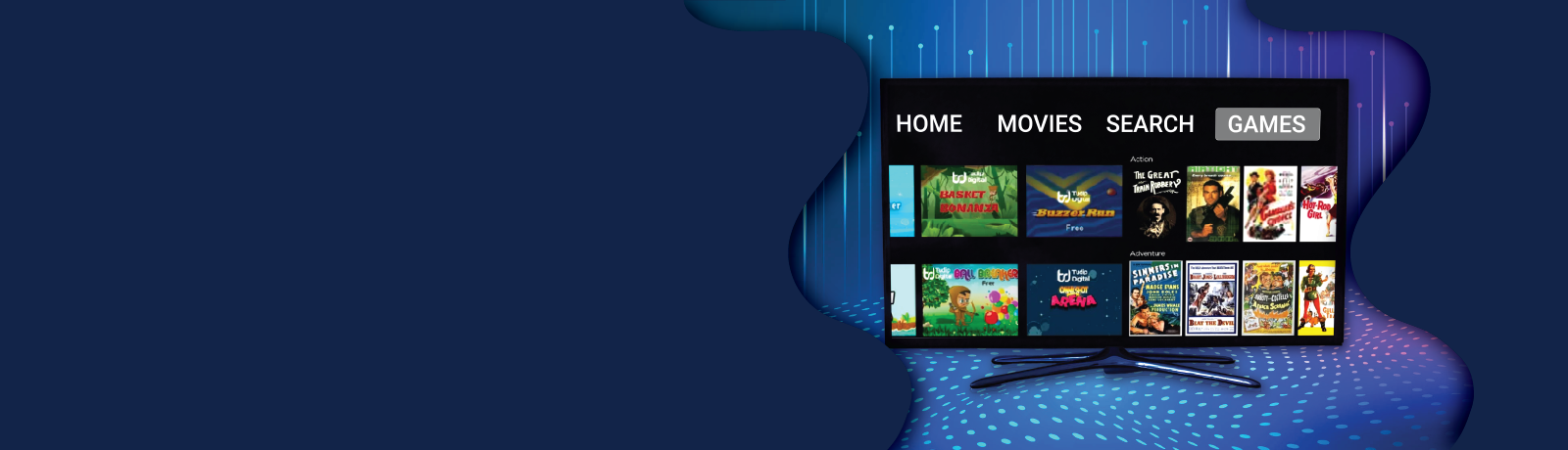 Hero section banner image for OTT